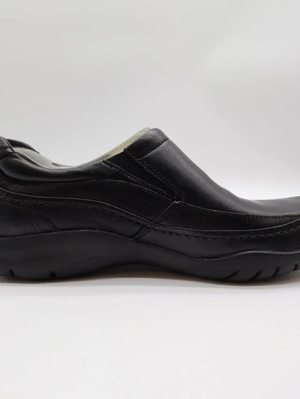 Hush Puppies Zone Slip On Shoes Mens 10 Black Leather Comfort H100050 NEW